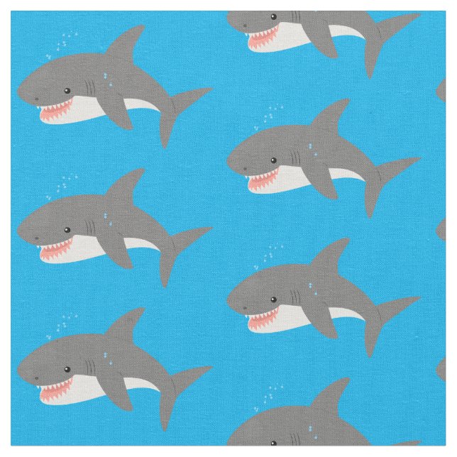 Underbar illustration av tecknaden för vit haj lyc tyg (Närbild)