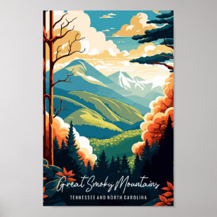 Underbar illustration av vintage resor i rökiga be poster