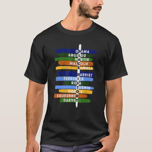 Underbar Influential American Leaders Black Histor T Shirt (Framsida)