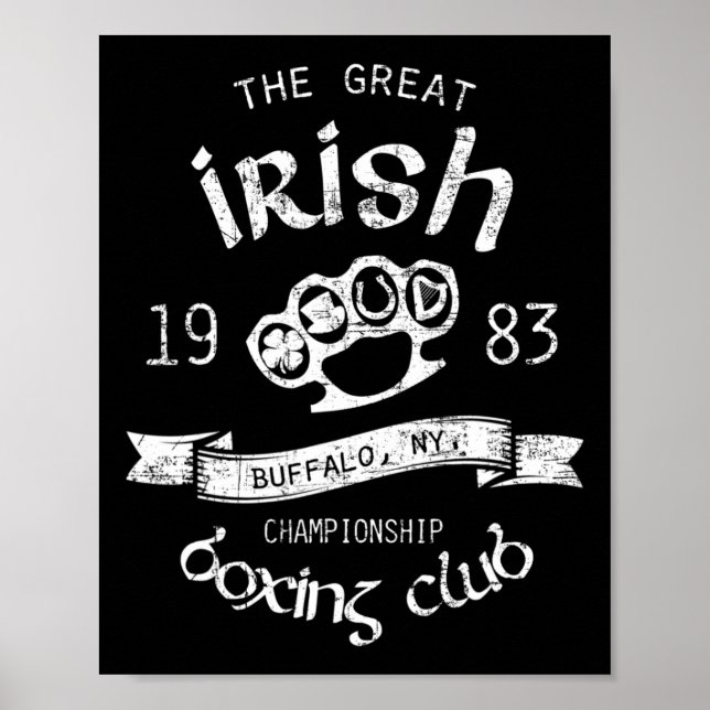 Underbar Irish Buffalo St. Patrick Boxing Klubb Fi Poster (Framsidan)