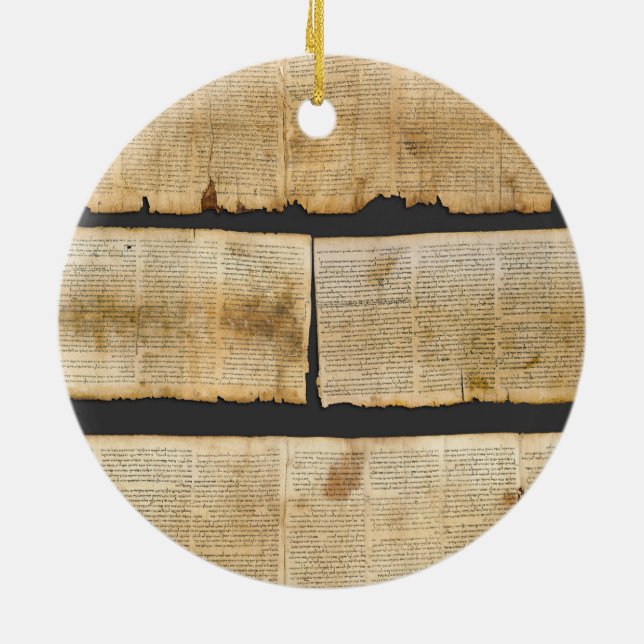 Underbar Isaiah Rulla Dead Sea Scrollss 1QIsaa Julgransprydnad Keramik (Baksidan)