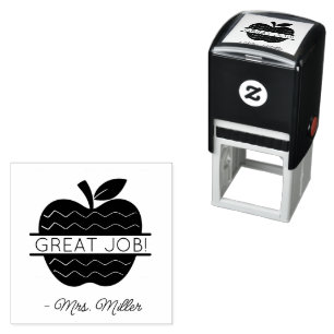 Underbar Job Teacher Apple Självfärgande Stämpel