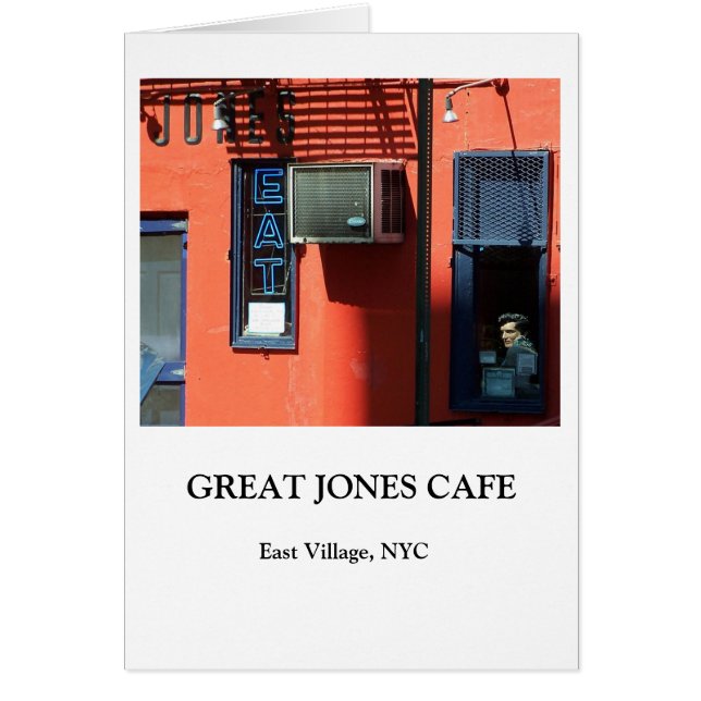 UNDERBAR JONES CAFE HÄLSNINGSKORT (Framsidan)