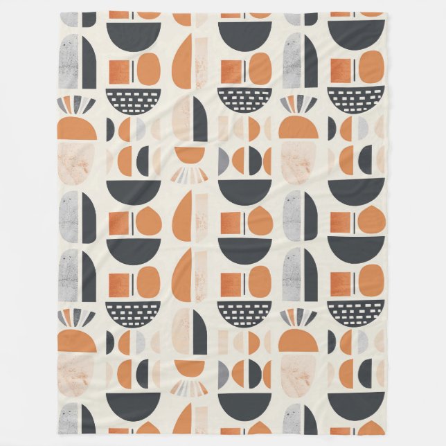Underbar jordton abstrakt boho filt (Framsidan)