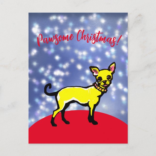 Underbar jul med chihuahua! Julkort Vykort (Framsida)