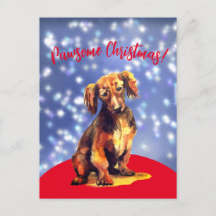 Underbar jul med en sausagedog ! Postkort Vykort