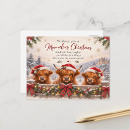 Underbar julkort – Highland Cow Jul Vykort