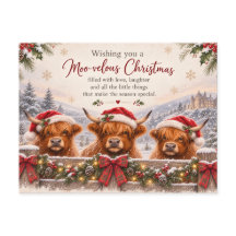Underbar julkort – Highland Cow Jul