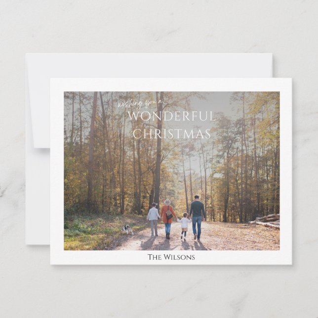 underbar jultomtefärgad elegant ett fotojultomte julkort (Framsida)