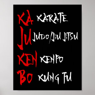 Underbar Kajukenbo Fighting Karate Judo Kenpo Kung Poster