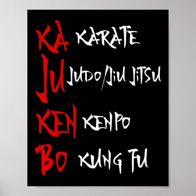 Underbar Kajukenbo Fighting Karate Judo Kenpo Kung Poster (Framsidan)