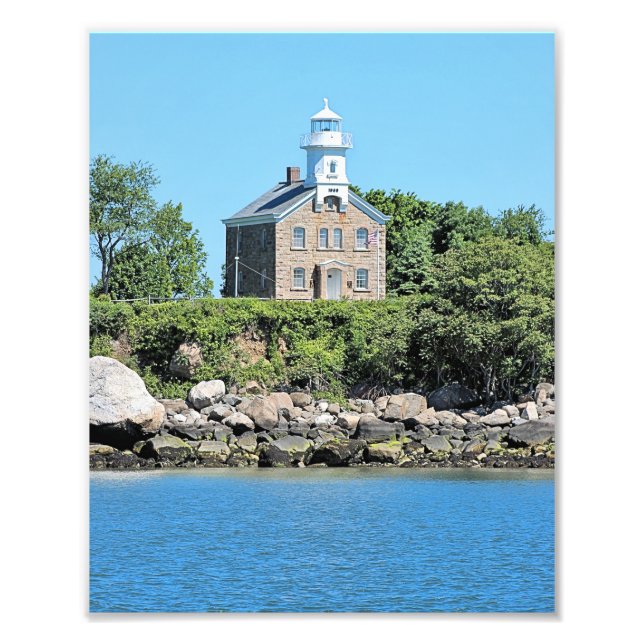 Underbar kapten Island Lighthouse, CT Photo Print Fototryck (Framsidan)
