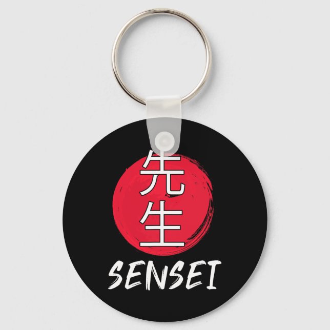 Underbar Karate Sensei Outfit Japansk krigsdesign Nyckelring (Framsida)