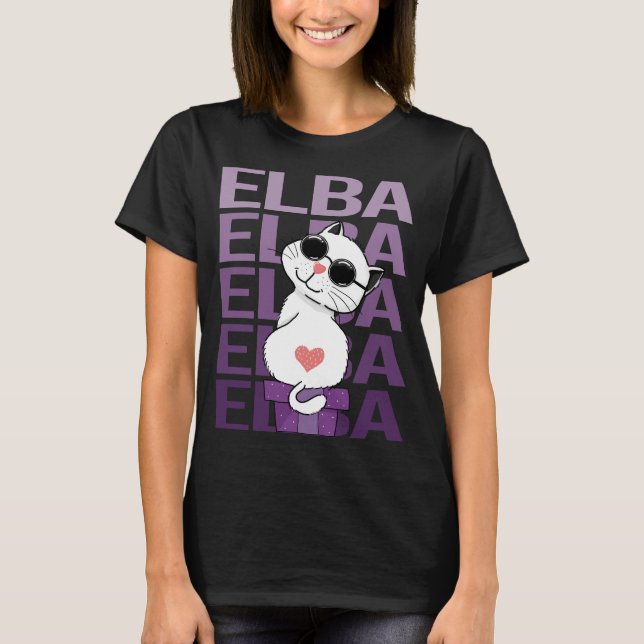 Underbar katt - Elba Namn T Shirt (Framsida)