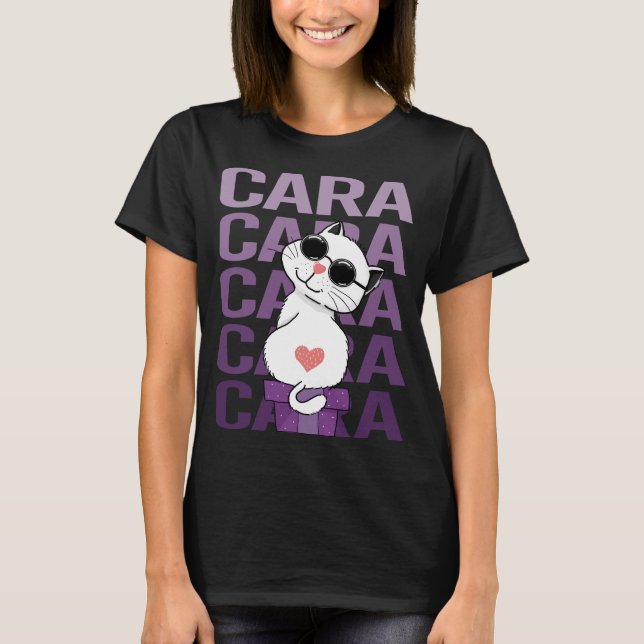 Underbar katt - Namn Cara T Shirt (Framsida)