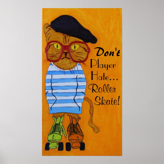 Underbar katt på rullskridskor Poster! Poster (Framsidan)