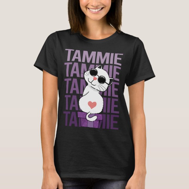 Underbar katt - Tammie Namn T Shirt (Framsida)