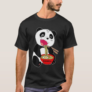 Underbar Kawaii Japansk Panda Ra Noodle Anime T Shirt