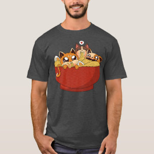 Underbar Kawaii Japansk Ramen Cats Anime Japan Cut T Shirt
