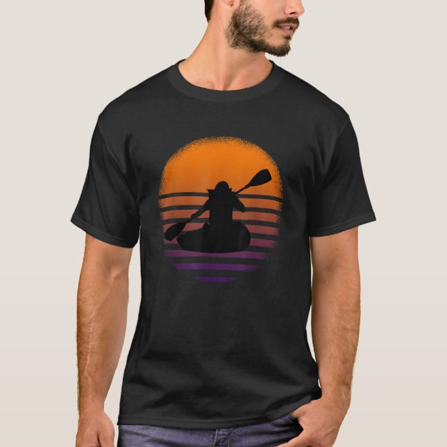 Underbar Kayaker Silhouette Kayak Paddle Gift T Shirt (Framsida)