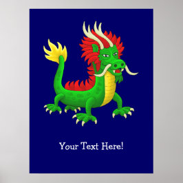 Underbar kinesisk drake poster