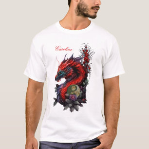 Underbar kinesisk drake t shirt