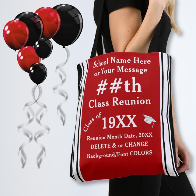Underbar klass Reunion Gifts, CHANGE FÄRG, Tygkasse (Great Class Reunion Gifts. 50 year class reunion gifts. 50 year class reunion ideas. Red and Black.)