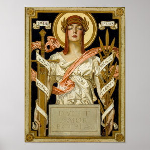 Underbar Krig Victory Illustration 1918 av Leyende Poster