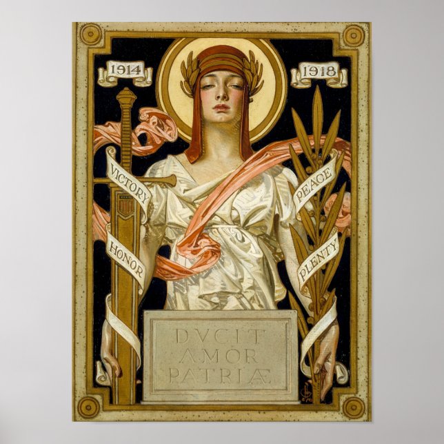 Underbar Krig Victory Illustration 1918 av Leyende Poster (Framsidan)