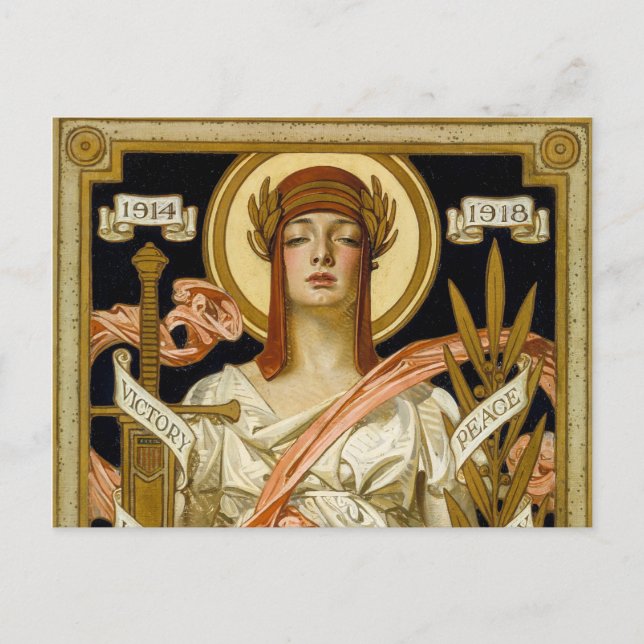 Underbar Krig Victory Illustration 1918 av Leyende Vykort (Framsida)