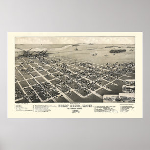 Underbar krökning, panorama- karta för KS - 1882 Poster