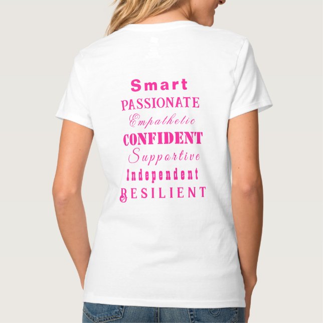 Underbar kvinnors Rosa T Shirt (Baksida)