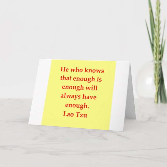 underbar Lao Tzu-citat Kort (Framsida)