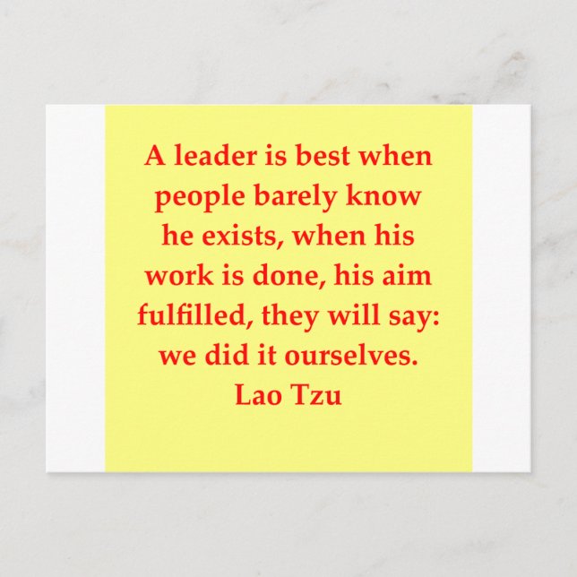 underbar Lao Tzu-citat Vykort (Framsida)