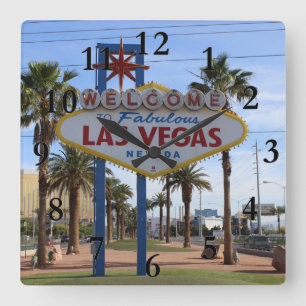 Underbar Las Vegas-murklocka! Fyrkantig Klocka