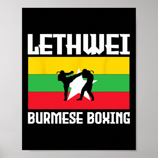 Underbar Lethwei Burmese Boxing Outfit Kick Mma Ki Poster (Framsidan)