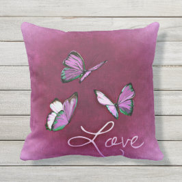 underbar Lila Butterflies Valentindagen Pillow Utomhuskudde