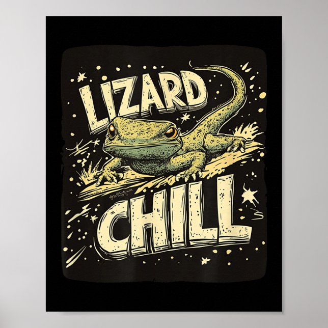 Underbar Lizard Chill Tal för pojkar och flickor Poster (Framsidan)