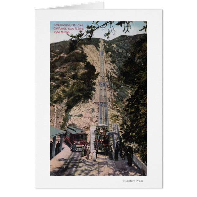 Underbar lutningsjärnvägsvy hälsningskort (Framsidan)