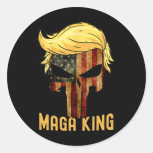 Underbar Maga Kung Shirt Donald Trump Skull Runt Klistermärke