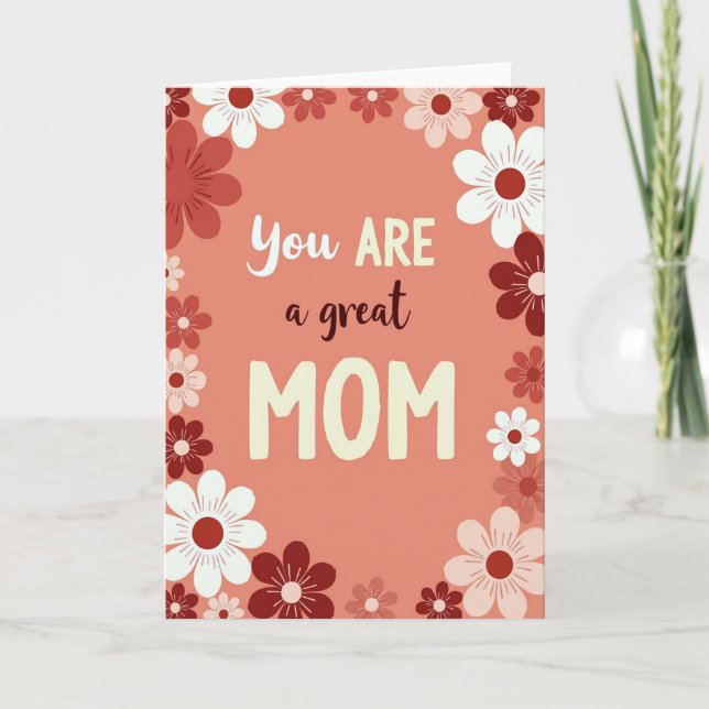 Underbar mamma gratulationskort kort (Framsida)