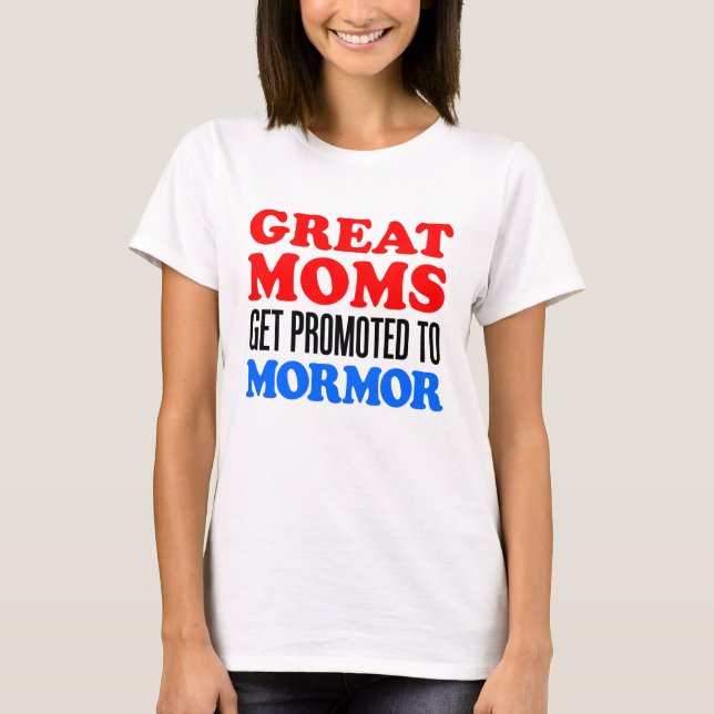 Underbar mammor som främjas till Mormor T-shirt (Framsida)