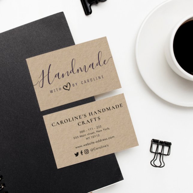 underbar manus Handmade kraftverk Visitkort (Skapare uppladdad)
