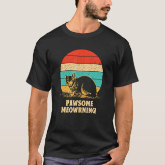 Underbar Meowrning Katt Positivitet Liten Katt Po T Shirt