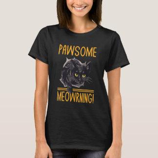 Underbar Meowrning Kattälskare Positivitet Liten K T Shirt