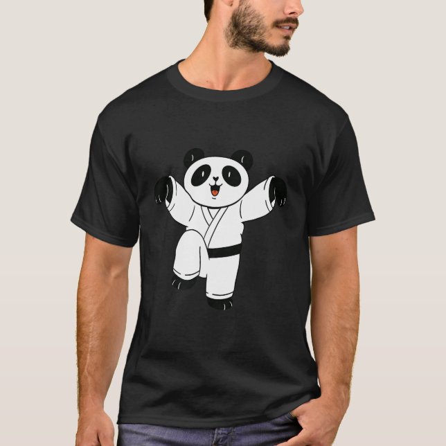 Underbar Mial Panda Bear Karate Kungfu Fight T Shirt (Framsida)