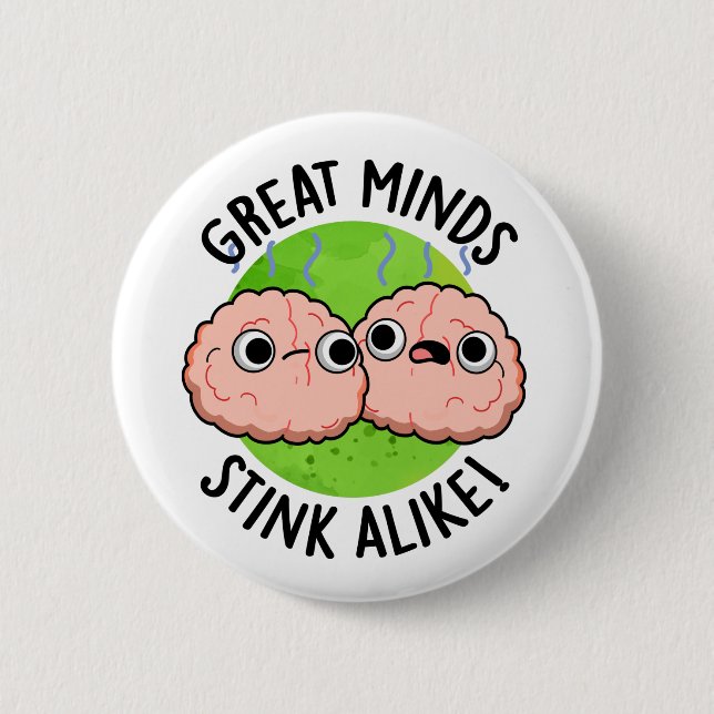 Underbar Minds Stink Alike Funny Brain Pun Knapp (Framsida)
