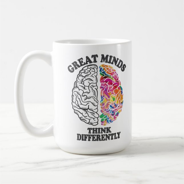 Underbar Minds Tänka Olika hjärnor Kaffemugg (Vänster)