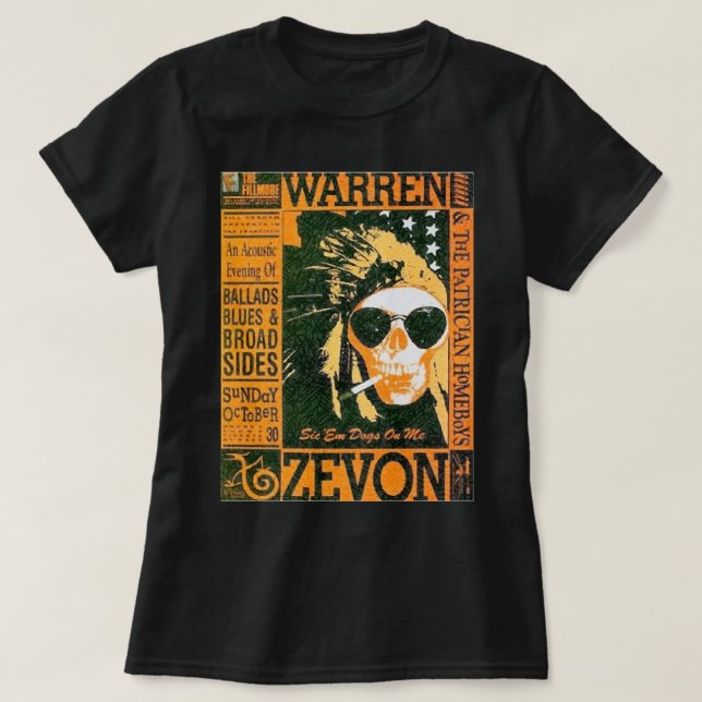 Underbar modell Warren Art Zevon Coola Graphic Gif T Shirt (Design framsida)