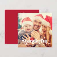 Underbar | Modern Boho Retro Text Familjefoto